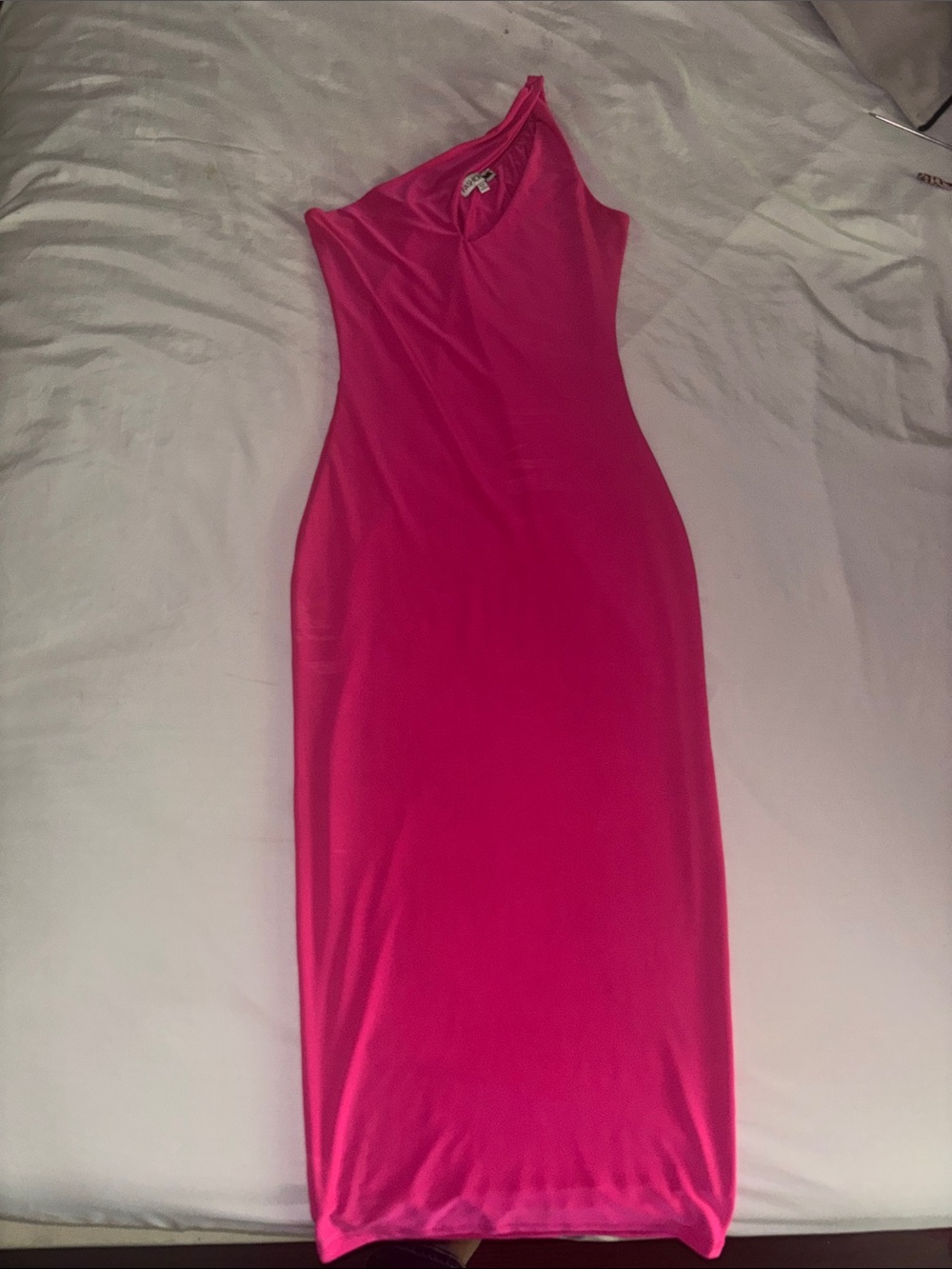 Fuchsia One-Shoulder Bodycon Dress